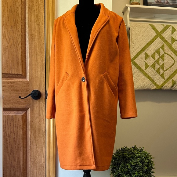 Romantichut Elegant Orange Trench Coat for Women size medium - Picture 2 of 7